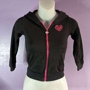 Okie Dokie Kids Hoodie Size 5 Black Full Zip Long Sleeve Sweatshirt Jacket